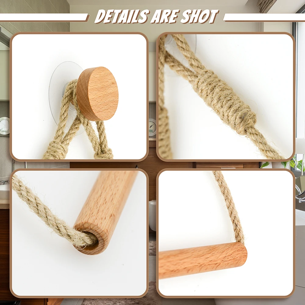 Wooden Toilet paper holder  Bathroom accessories Nail-free Paper Towel Tissue Holder Wall Mounted Triangle Toilet Towel Holder