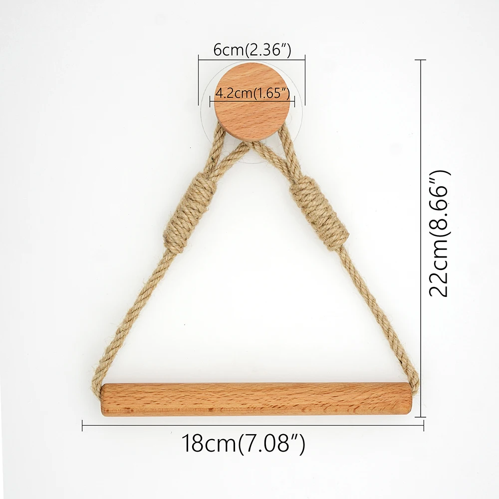 Wooden Toilet paper holder  Bathroom accessories Nail-free Paper Towel Tissue Holder Wall Mounted Triangle Toilet Towel Holder