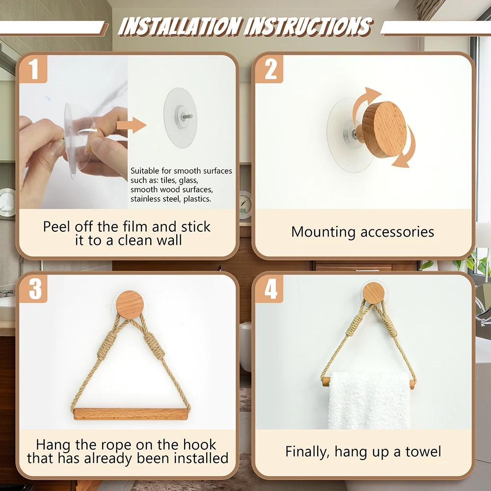 Wooden Toilet paper holder  Bathroom accessories Nail-free Paper Towel Tissue Holder Wall Mounted Triangle Toilet Towel Holder