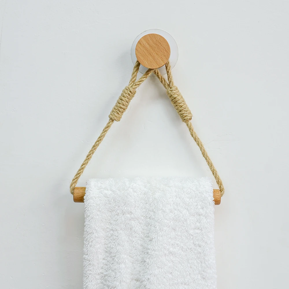 Wooden Toilet paper holder  Bathroom accessories Nail-free Paper Towel Tissue Holder Wall Mounted Triangle Toilet Towel Holder