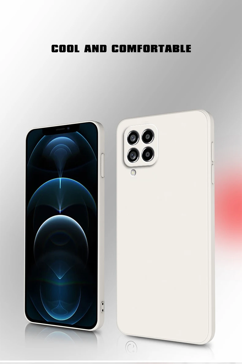 Official Square Liquid Silicone Case for Samsung Galaxy M33 M53 Global Version Soft Phone Back Cover M 33 53 5G Waterproof Funda