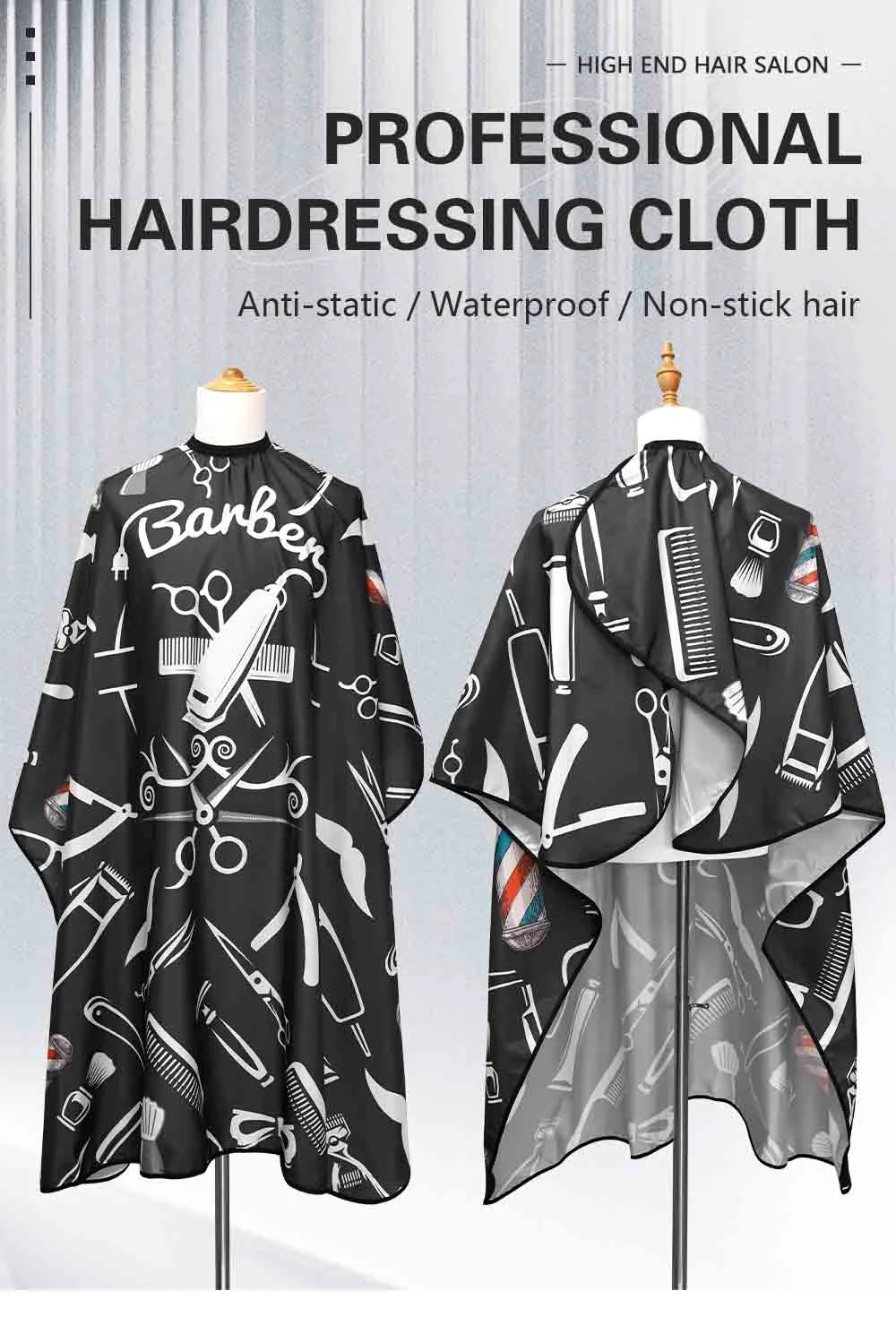 Barber Haircut Cloth Hairdresser Apron Hair Cut Cape Hairdress Gown Hairdressing Coat Barbershop Salon Accessory