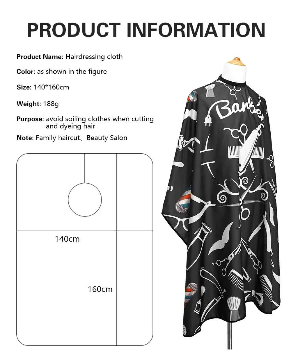 Barber Haircut Cloth Hairdresser Apron Hair Cut Cape Hairdress Gown Hairdressing Coat Barbershop Salon Accessory