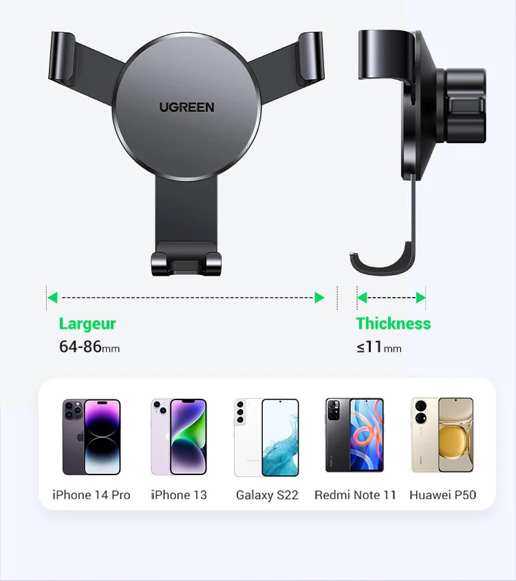 【New-in Sale】UGREEN Car Phone Holder Gravity Phone Stand For Xiaomi Samsung iPhone 16 15 14 Pro Max Air Vent Car Holder Stand