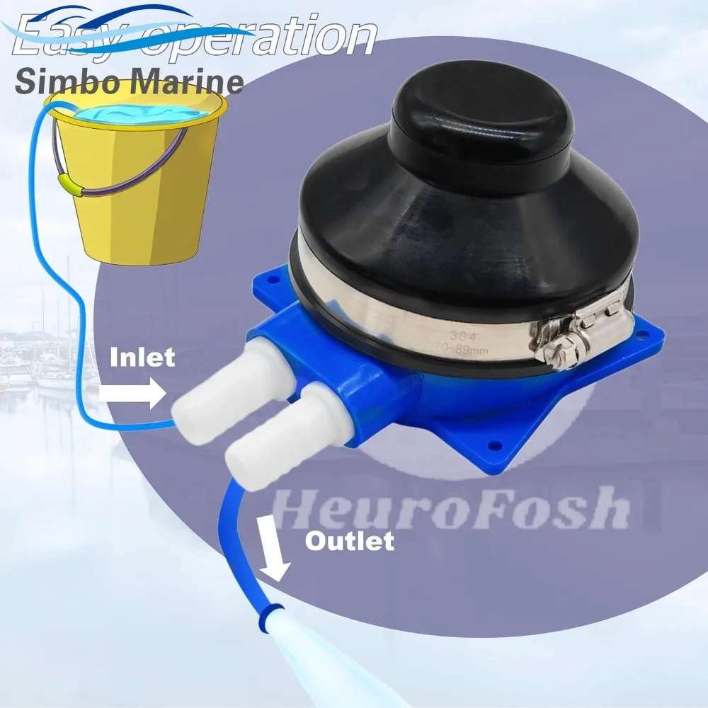 Marine Foot Water Pump Suitable for 1/2" Flexible Hose Made Self-Priming for Marine RV Boat Bilge Galley Pump Toilet Wash Basin