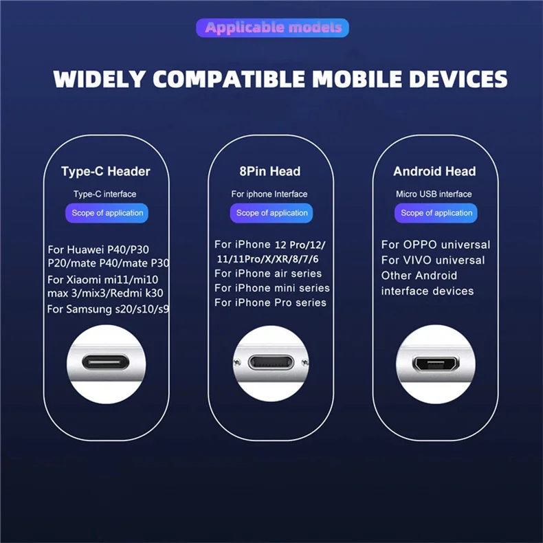 3A Glowing Cable Flowing LED light Micro USB Type C Cables For Samsung iPhone 13 Xiaomi Huawei Mobile Phone Charging Wire Cord