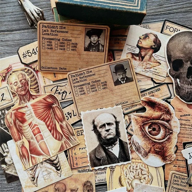 DIY Scrapbooking Vintage Doll Material Fabric Anatomy Horrible Junk Album Journal Happy planner decoration Card board photos
