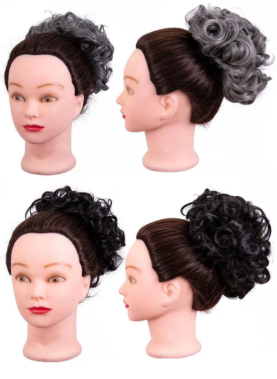 Leeons Syntheic Chignon Hairpiece Curly Bun Extensions Scrunchie Updo Hair Pieces Combs In Messy Bun Hair Piece For Women