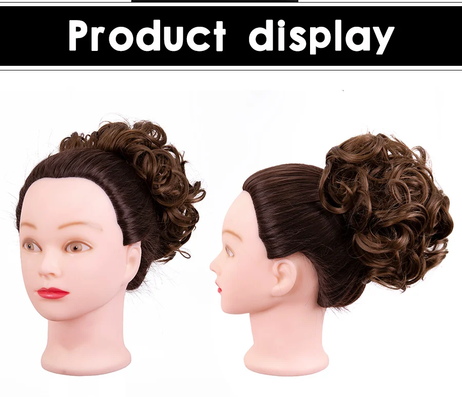 Leeons Syntheic Chignon Hairpiece Curly Bun Extensions Scrunchie Updo Hair Pieces Combs In Messy Bun Hair Piece For Women