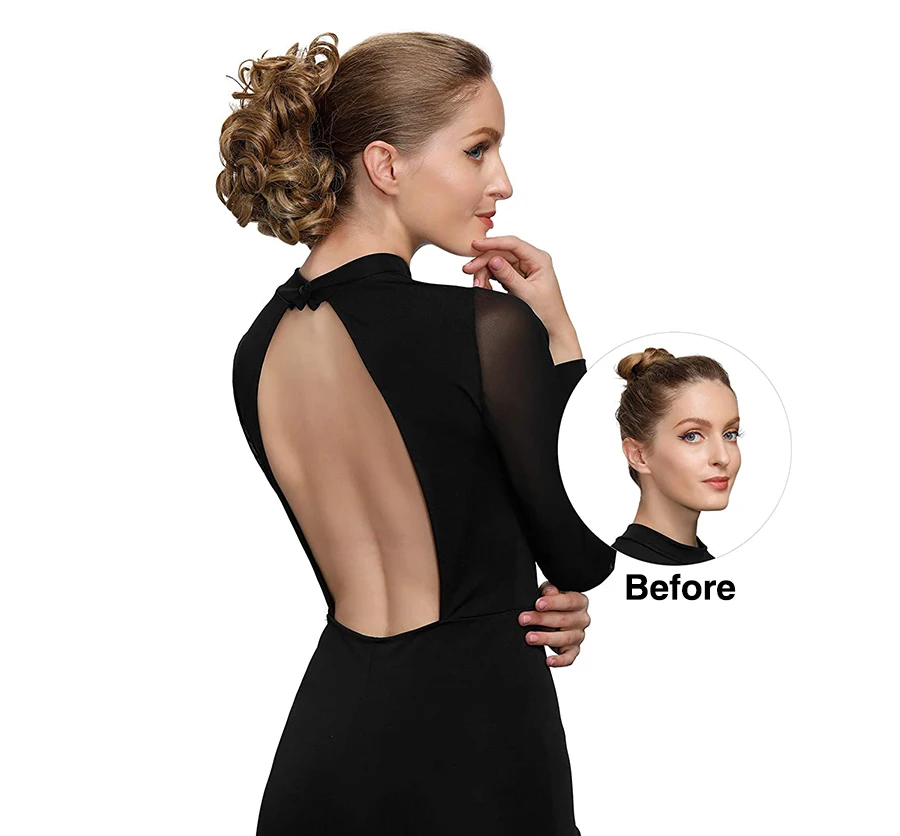 Leeons Syntheic Chignon Hairpiece Curly Bun Extensions Scrunchie Updo Hair Pieces Combs In Messy Bun Hair Piece For Women