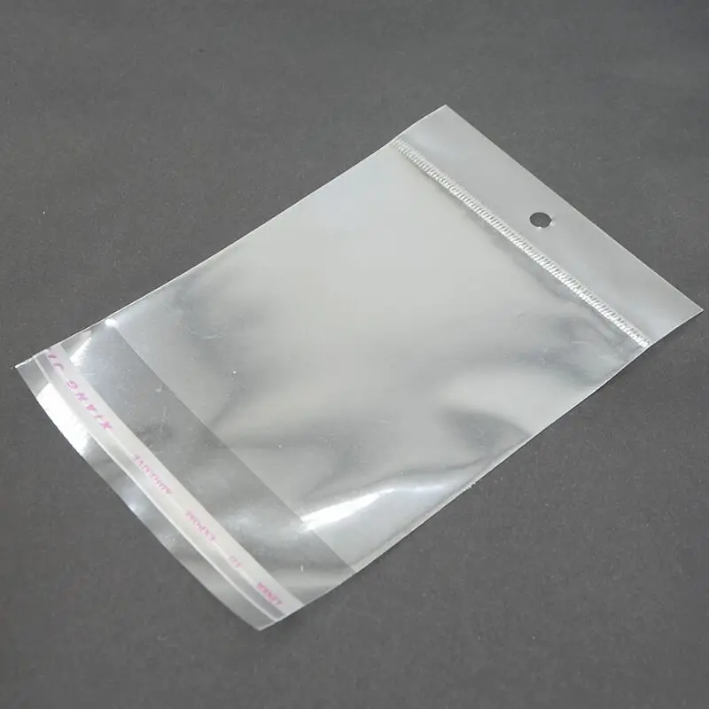 50/100pcs Transparent Self Sealing Adhesive Pouch OPP Bag Plastic Storage Bags with Hang Hole for Jewelry Retail Display Package