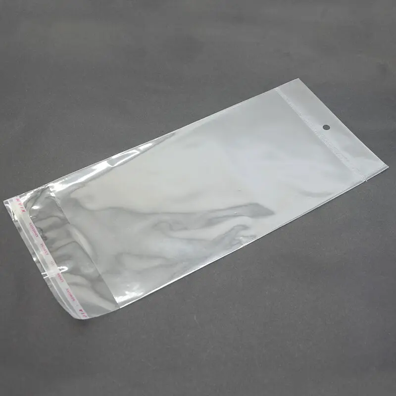 50/100pcs Transparent Self Sealing Adhesive Pouch OPP Bag Plastic Storage Bags with Hang Hole for Jewelry Retail Display Package