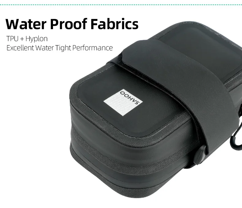 Bicycle Saddle Bag Rain Proof Rear Seat Tube Pannier Reflective Cycling Storage Tail Pouch Rear Dry Pack 0.5L Capacity