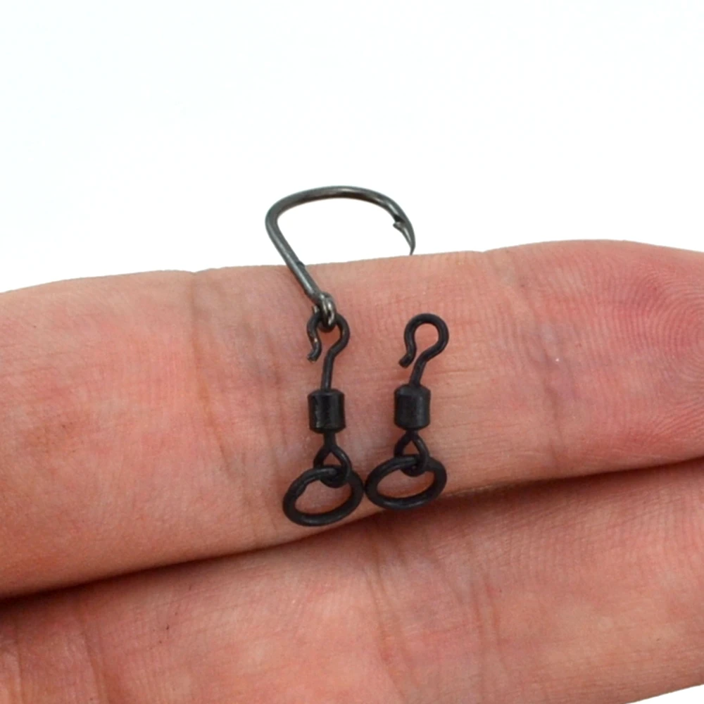 20pcs Carp Fishing Swivel Snaps Round Quick Change Ring Swivels Fishing Accessories AE009