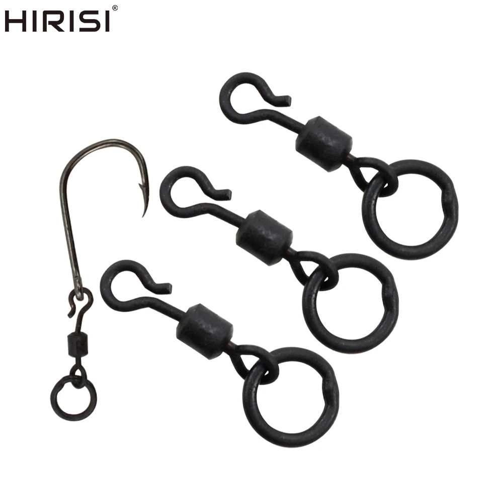 20pcs Carp Fishing Swivel Snaps Round Quick Change Ring Swivels Fishing Accessories AE009