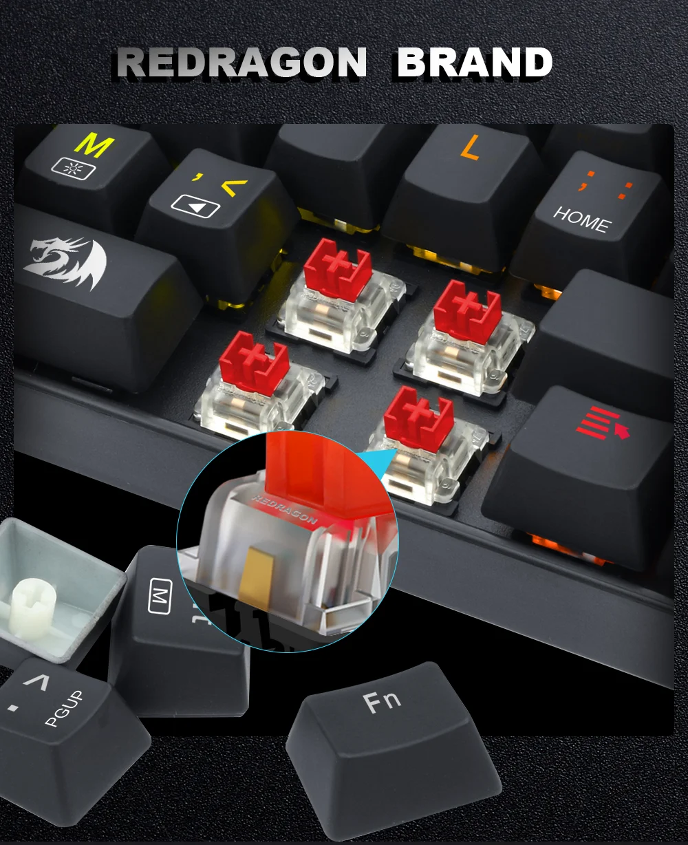 REDRAGON SMD RGB MX switch 3Pin Clicky Linear Tactile silent red blue Black Brown Purple Switche For Backlit Mechanical keyboard