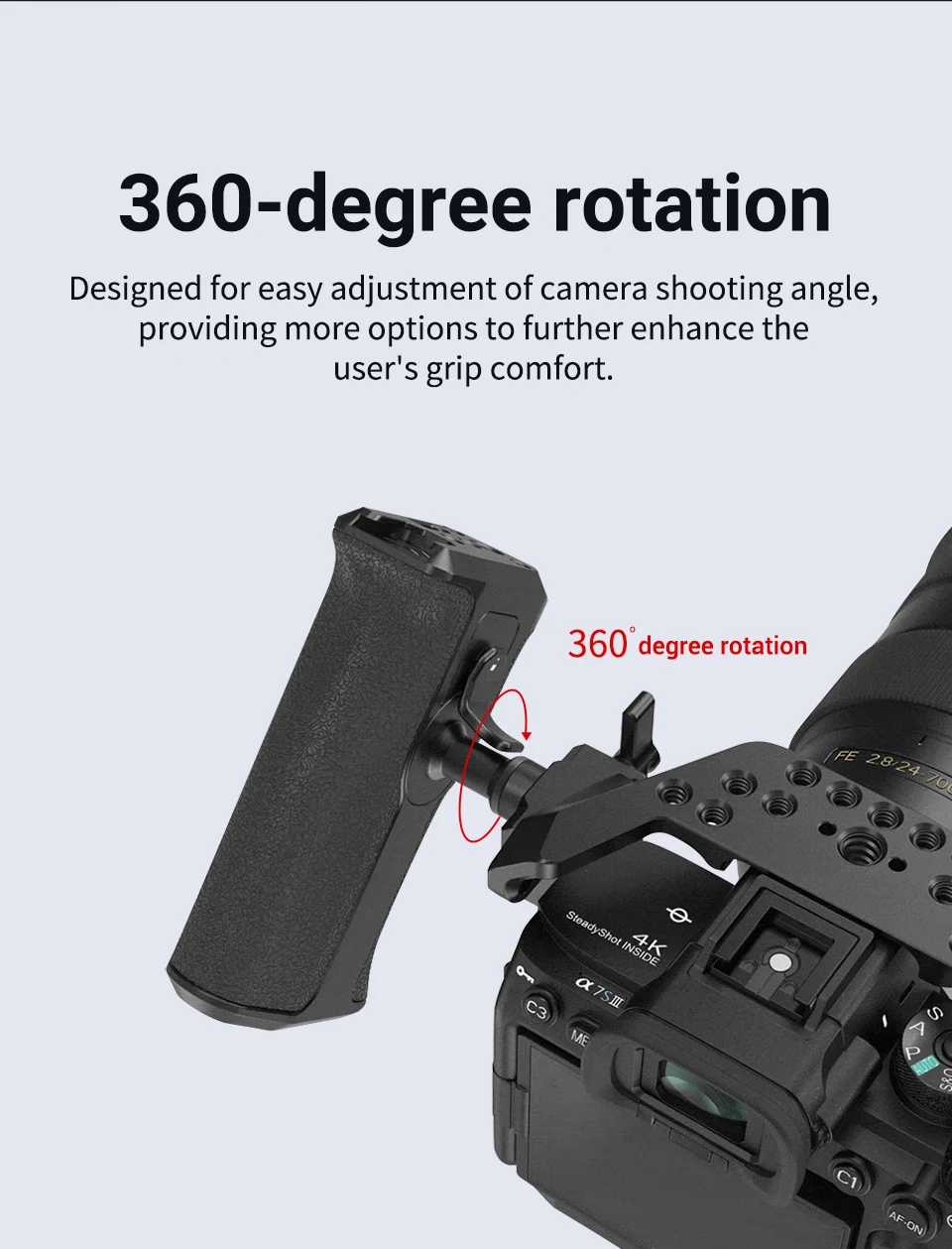 SmallRig 360-Degree Rotating Handgrip NATO Camera Left Side Handle For DLSR for Sony Camera Cage / case w NATO Rail 3260
