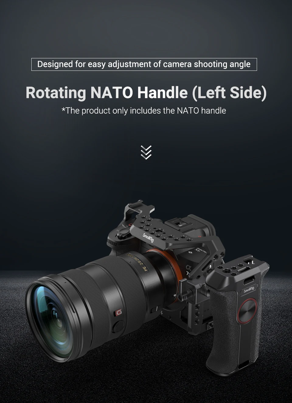 SmallRig 360-Degree Rotating Handgrip NATO Camera Left Side Handle For DLSR for Sony Camera Cage / case w NATO Rail 3260