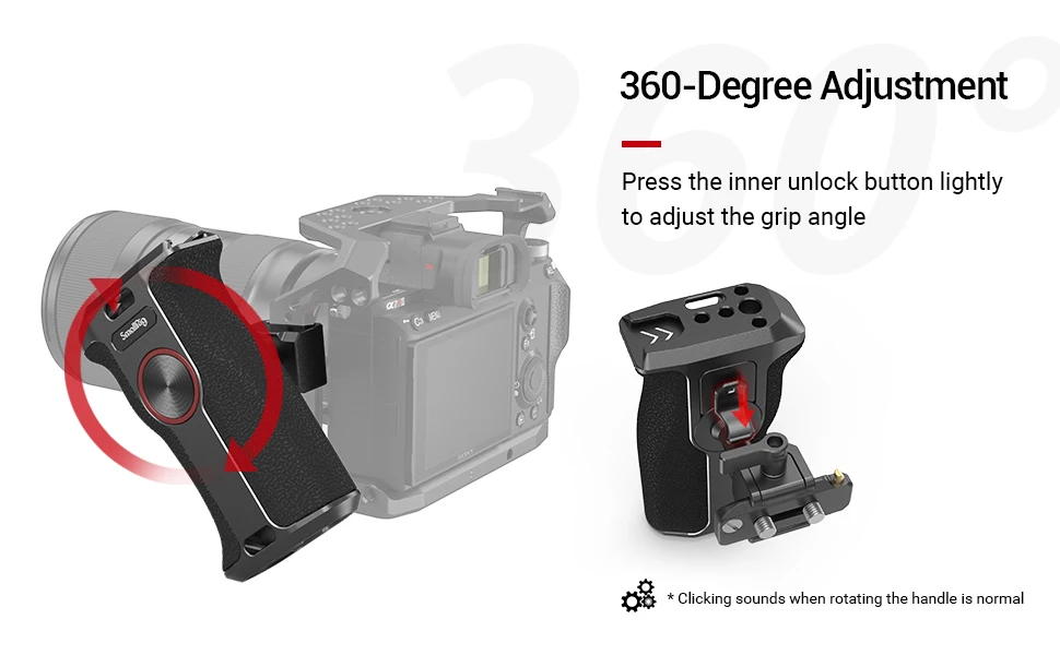 SmallRig 360-Degree Rotating Handgrip NATO Camera Left Side Handle For DLSR for Sony Camera Cage / case w NATO Rail 3260