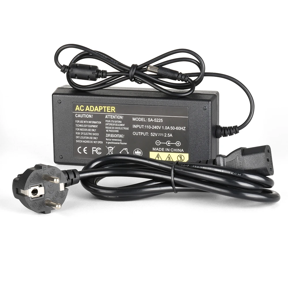 Techage 52V 2.5A Power Supply AC 100-240V Power Adapter Wall Charger DC 5.41mm EU/AU/UK/US Plug for Security CCTV POE NVR
