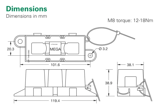 1set ANM-H3 MEGA Auto Fuse Holder + LITTLE Fuse / Blade Fuse Holder / ANM Bolt-on Fuse Holder