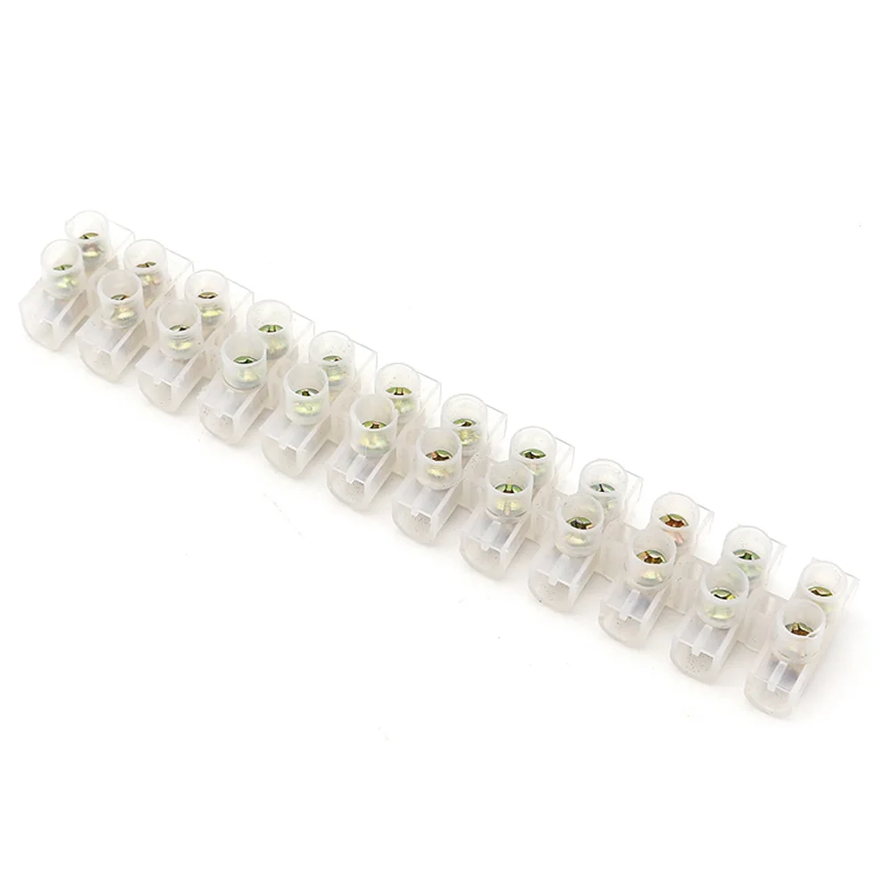 Electrical Screw Terminal Block Dual Row Strip Fixed Wiring Board Wire Connectors 600V 15A Box Connecter Cable Contacts 3/4/5/8p