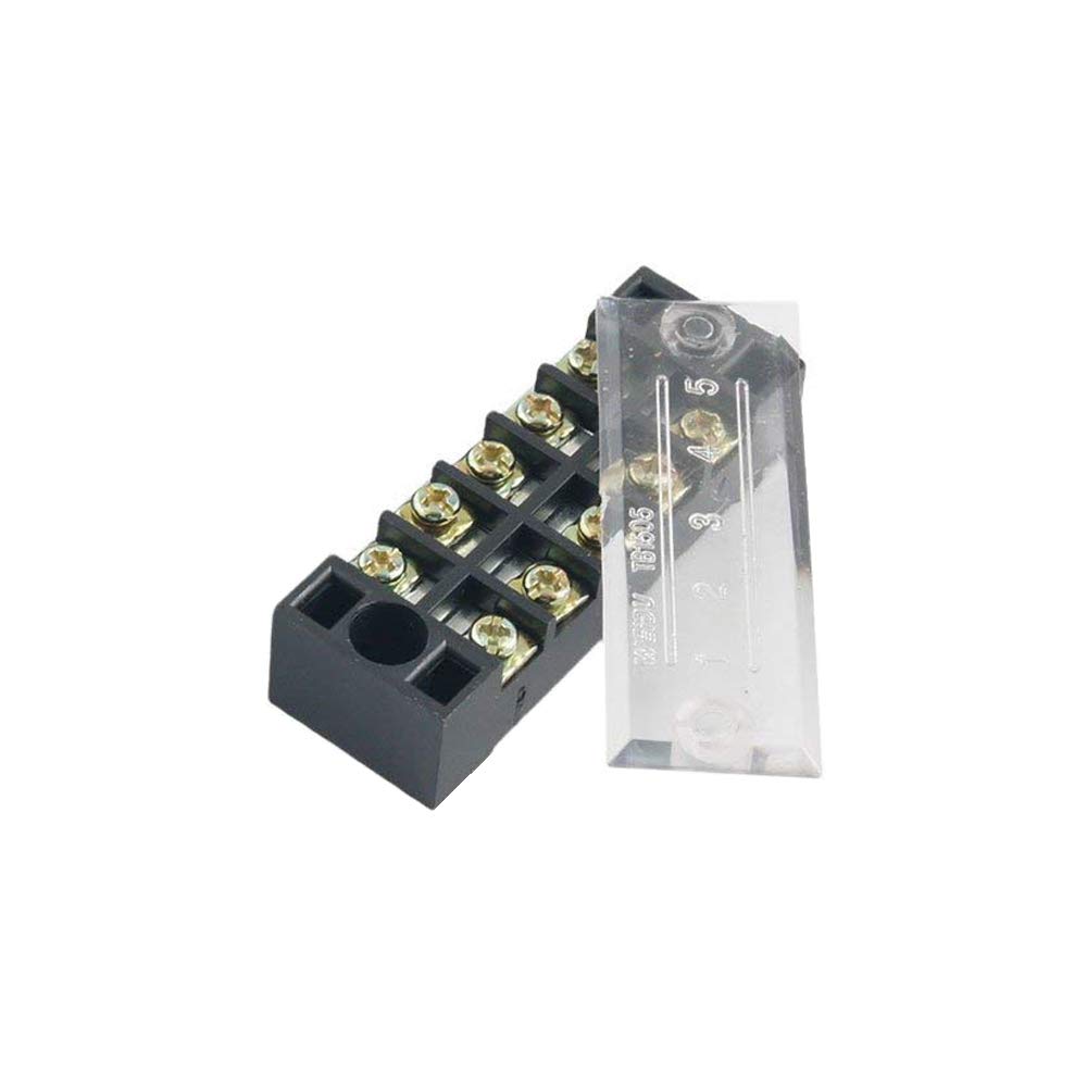 Electrical Screw Terminal Block Dual Row Strip Fixed Wiring Board Wire Connectors 600V 15A Box Connecter Cable Contacts 3/4/5/8p