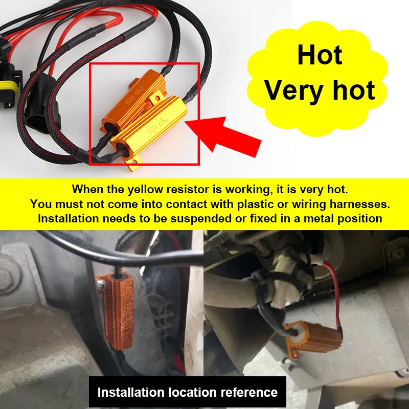 2X 50W H4 H7 H11 9006 hb3 hb4 h9 h8 h10 Car Load Resistor Error Canceller LED Decoder Canbus Free Wiring Canceller Decoder Light