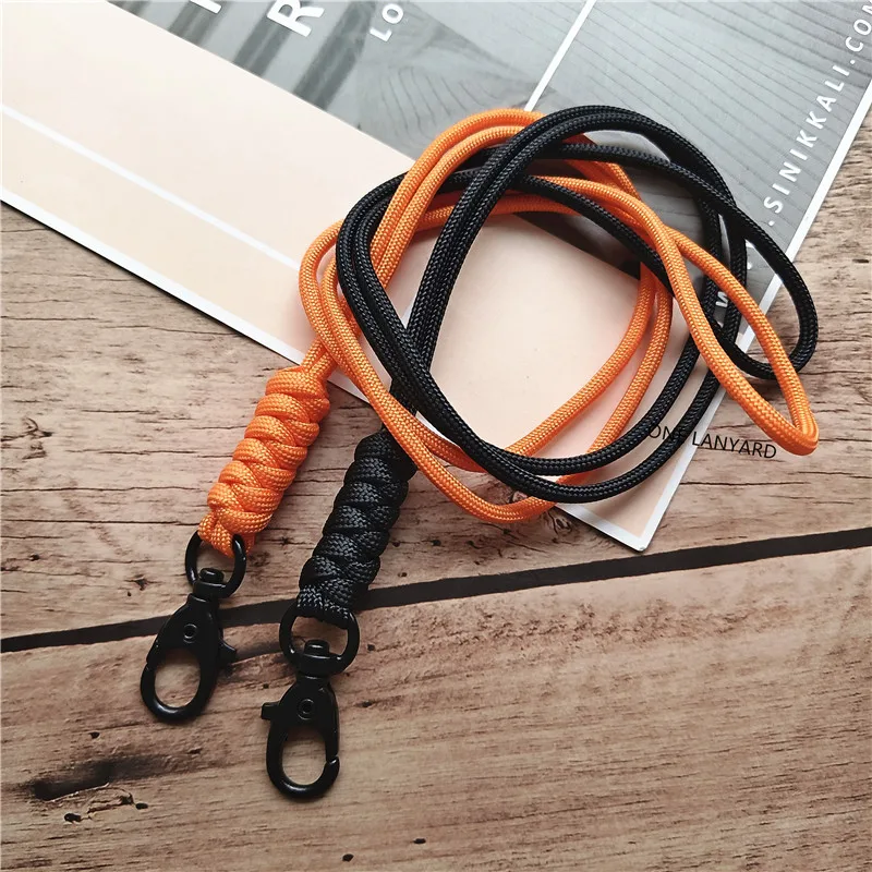Outdoor Rock Climbing Metal Clip Parachute Cord Hanging Neck Rope Lanyard for Phone Camera USB Holder ID Card Badge Holder