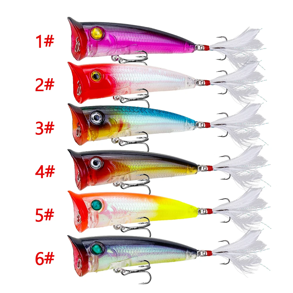 1Pcs Topwater Popper Fishing Lure 8cm 10.5g Floating Swim Wobblers Artificial Plastic Hard Bait Bass Pike Crankbaits Isca Tackle