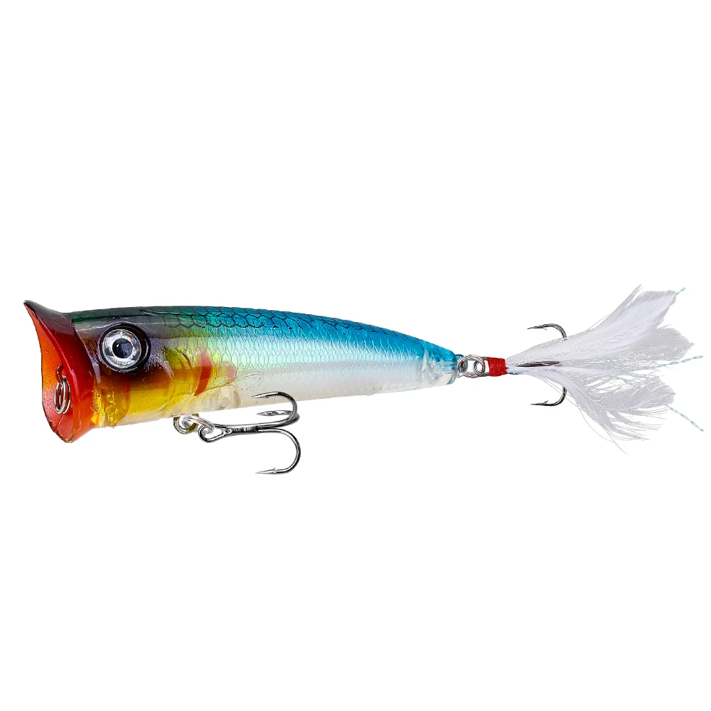1Pcs Topwater Popper Fishing Lure 8cm 10.5g Floating Swim Wobblers Artificial Plastic Hard Bait Bass Pike Crankbaits Isca Tackle