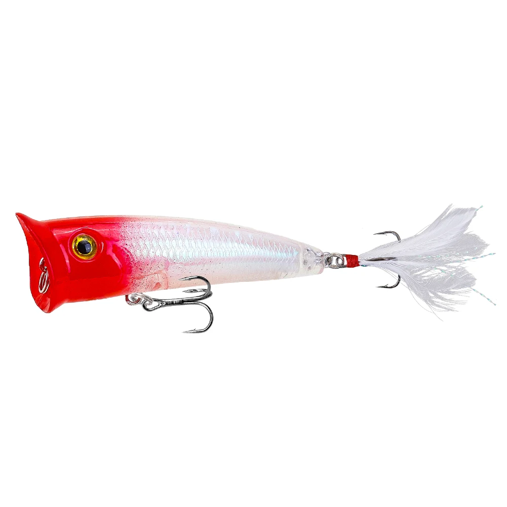 1Pcs Topwater Popper Fishing Lure 8cm 10.5g Floating Swim Wobblers Artificial Plastic Hard Bait Bass Pike Crankbaits Isca Tackle