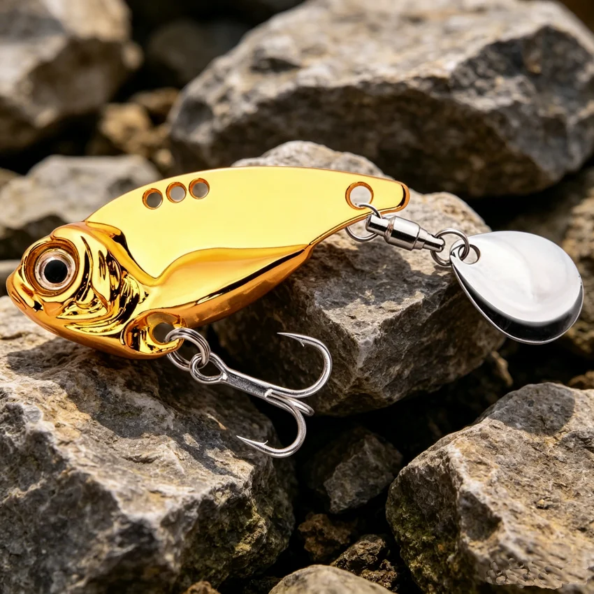 Rotating Sequin Metal VIB 7g 10g 15g 20g Fishing Lure Rotating Tail Vibration Spoon Spinner Bait Crankbait Bass Fishing Tackle