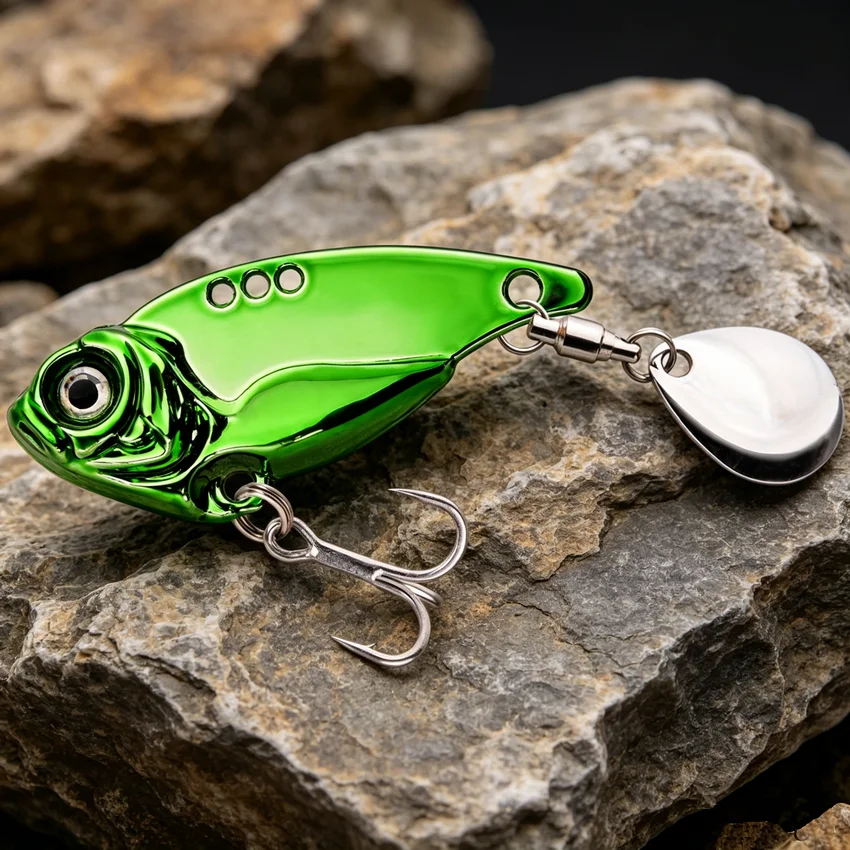Rotating Sequin Metal VIB 7g 10g 15g 20g Fishing Lure Rotating Tail Vibration Spoon Spinner Bait Crankbait Bass Fishing Tackle