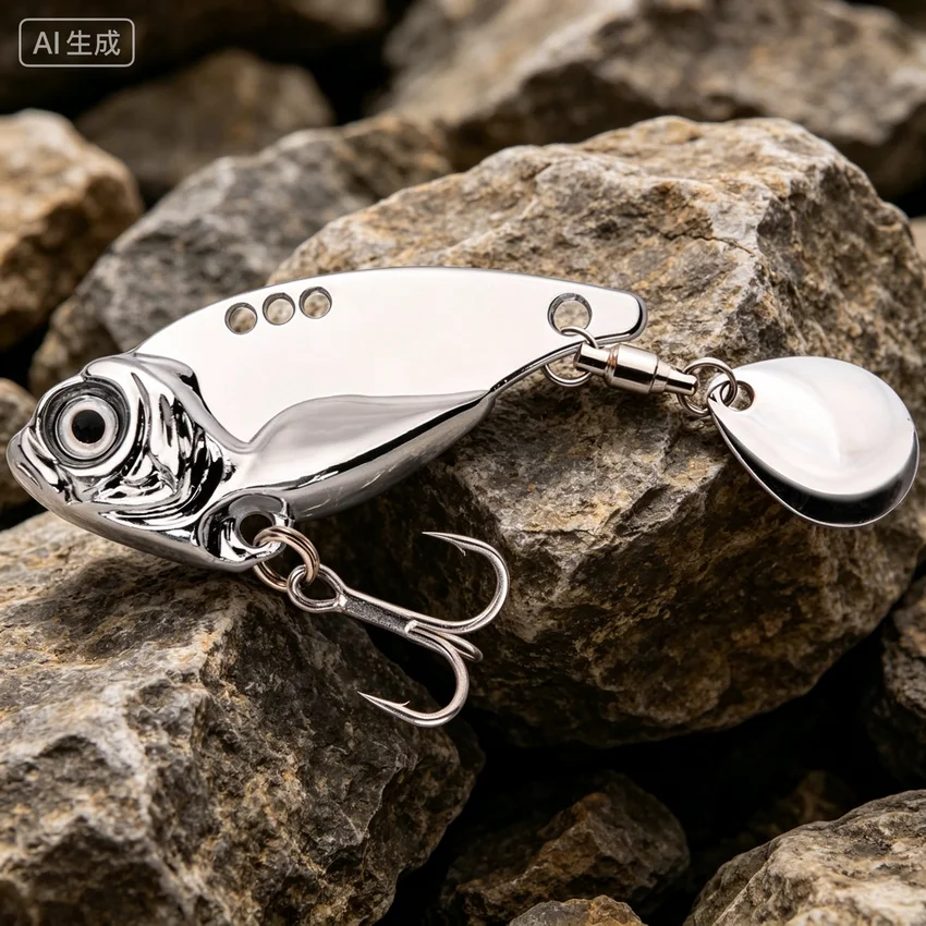 Rotating Sequin Metal VIB 7g 10g 15g 20g Fishing Lure Rotating Tail Vibration Spoon Spinner Bait Crankbait Bass Fishing Tackle