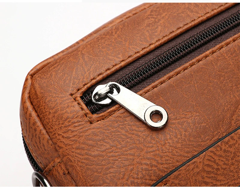 PU Leather Men'S Clutch Bag Long Wallet Mini Shoulder Handbag Square Cross Card Holder Phone Necessaire Pouch Hand Porter Bag