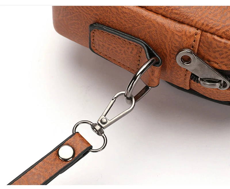 PU Leather Men'S Clutch Bag Long Wallet Mini Shoulder Handbag Square Cross Card Holder Phone Necessaire Pouch Hand Porter Bag