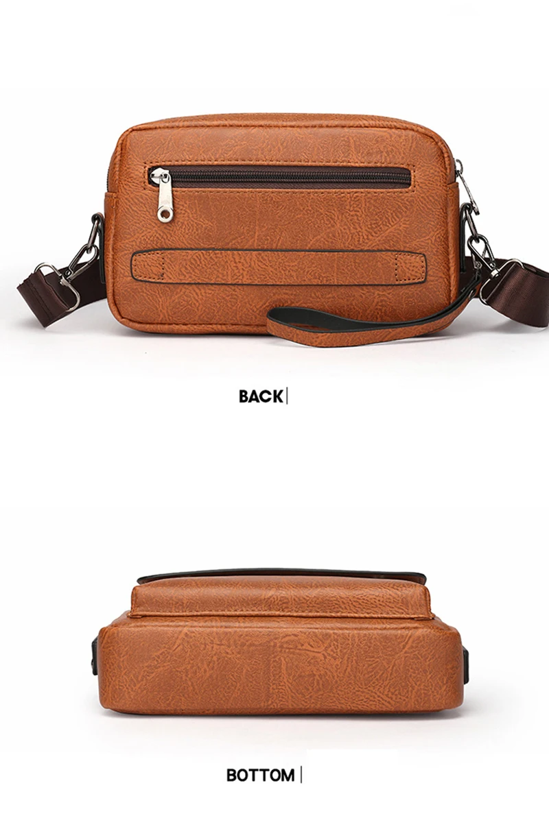 PU Leather Men'S Clutch Bag Long Wallet Mini Shoulder Handbag Square Cross Card Holder Phone Necessaire Pouch Hand Porter Bag