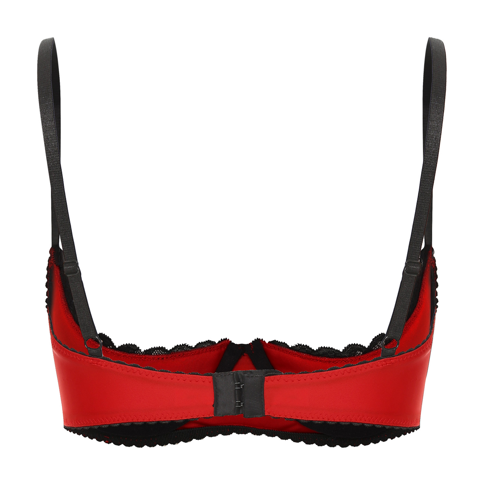 Sexy Lace Bra Women's Lingerie Underwire Half Cup Push Up Brassiere Hot Bra Underwear Bare Exposed Breast Underwire Brassiere