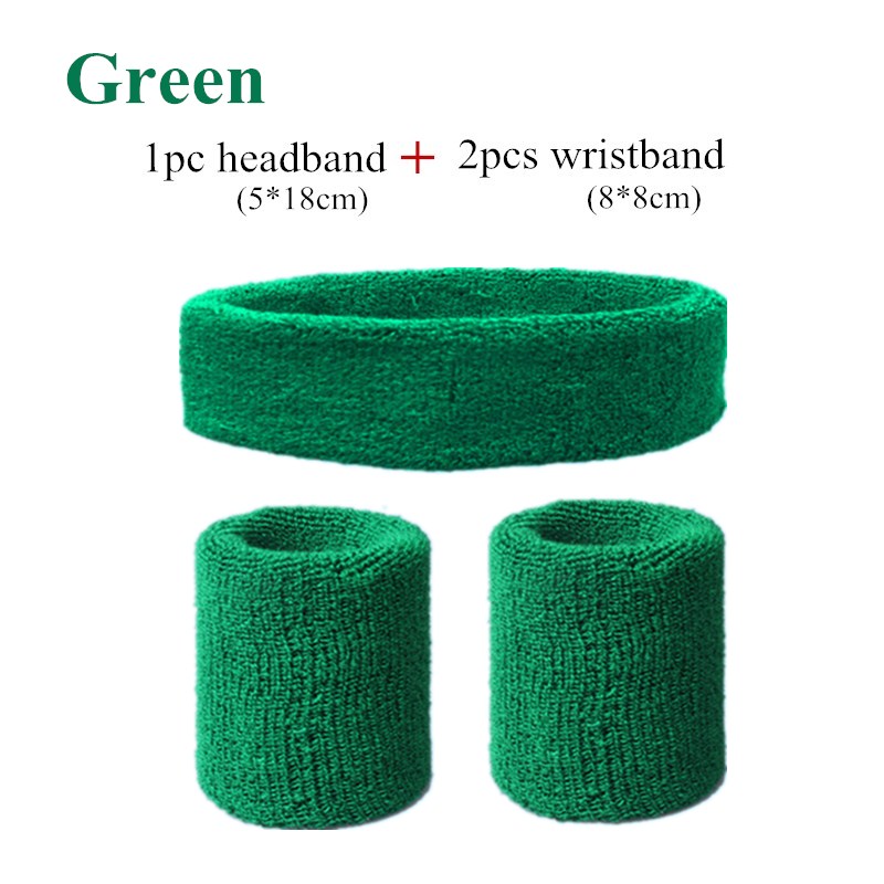 Fashion Sports Headband and Wristband Towel Set Sweatband Cotton Wrist Band Bracers for Women Men Cycling Gym Basketball Tennis