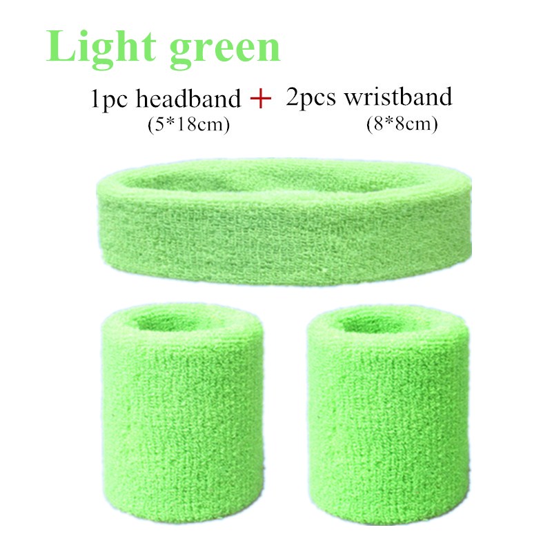 Fashion Sports Headband and Wristband Towel Set Sweatband Cotton Wrist Band Bracers for Women Men Cycling Gym Basketball Tennis