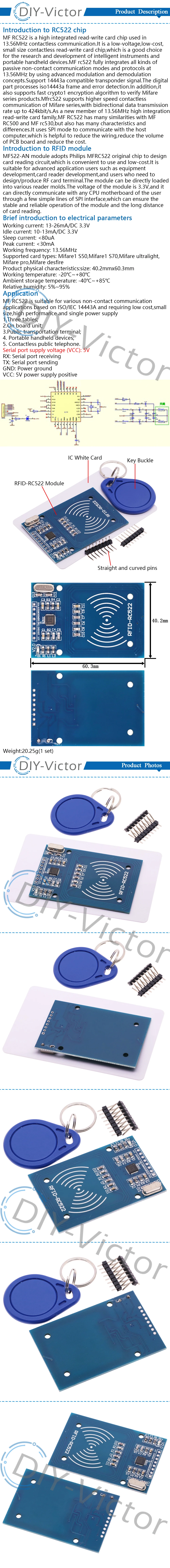 RFID module PN532 RC522 MFRC-522 RDM6300 Kits NFC S50 13.56 Mhz 125Khz 6cm With Tags SPI Write & Read for arduino uno 2560