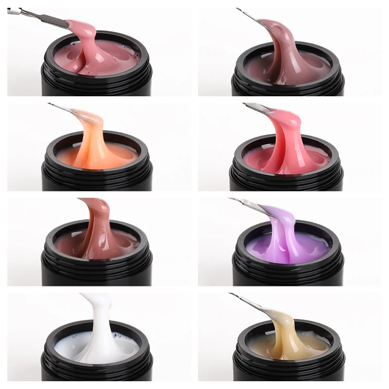 MSHARE 50ml Natural Nails Gel Builder Nalil Tpo Free Self Leveling Gel for Nail Extension Construction Pink Shade UV Led Gel