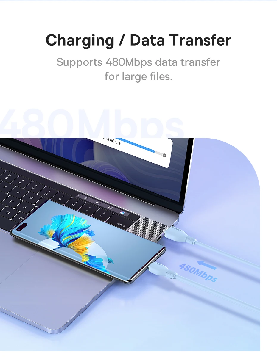 Baseus USB Type C Cable For Realme Huawei Pro Fast Charging Wire USB-C Charger Data Cord For Samsung Oneplus Poco F3 Soft TPE