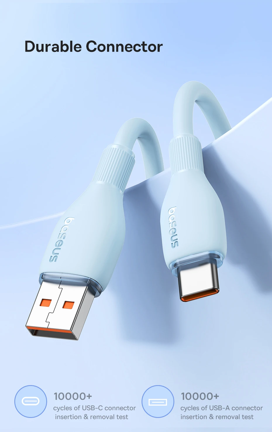 Baseus USB Type C Cable For Realme Huawei Pro Fast Charging Wire USB-C Charger Data Cord For Samsung Oneplus Poco F3 Soft TPE