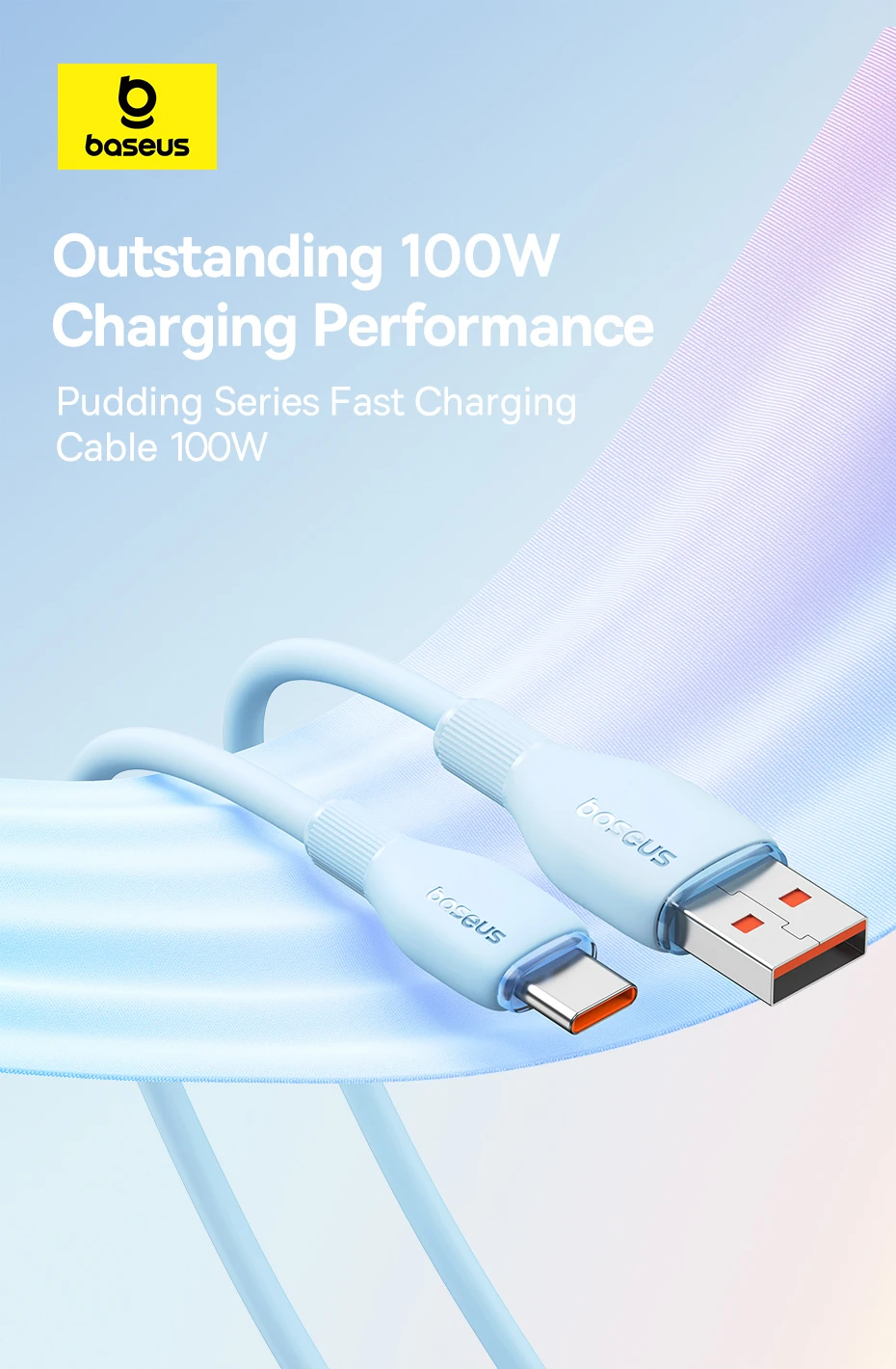 Baseus USB Type C Cable For Realme Huawei Pro Fast Charging Wire USB-C Charger Data Cord For Samsung Oneplus Poco F3 Soft TPE