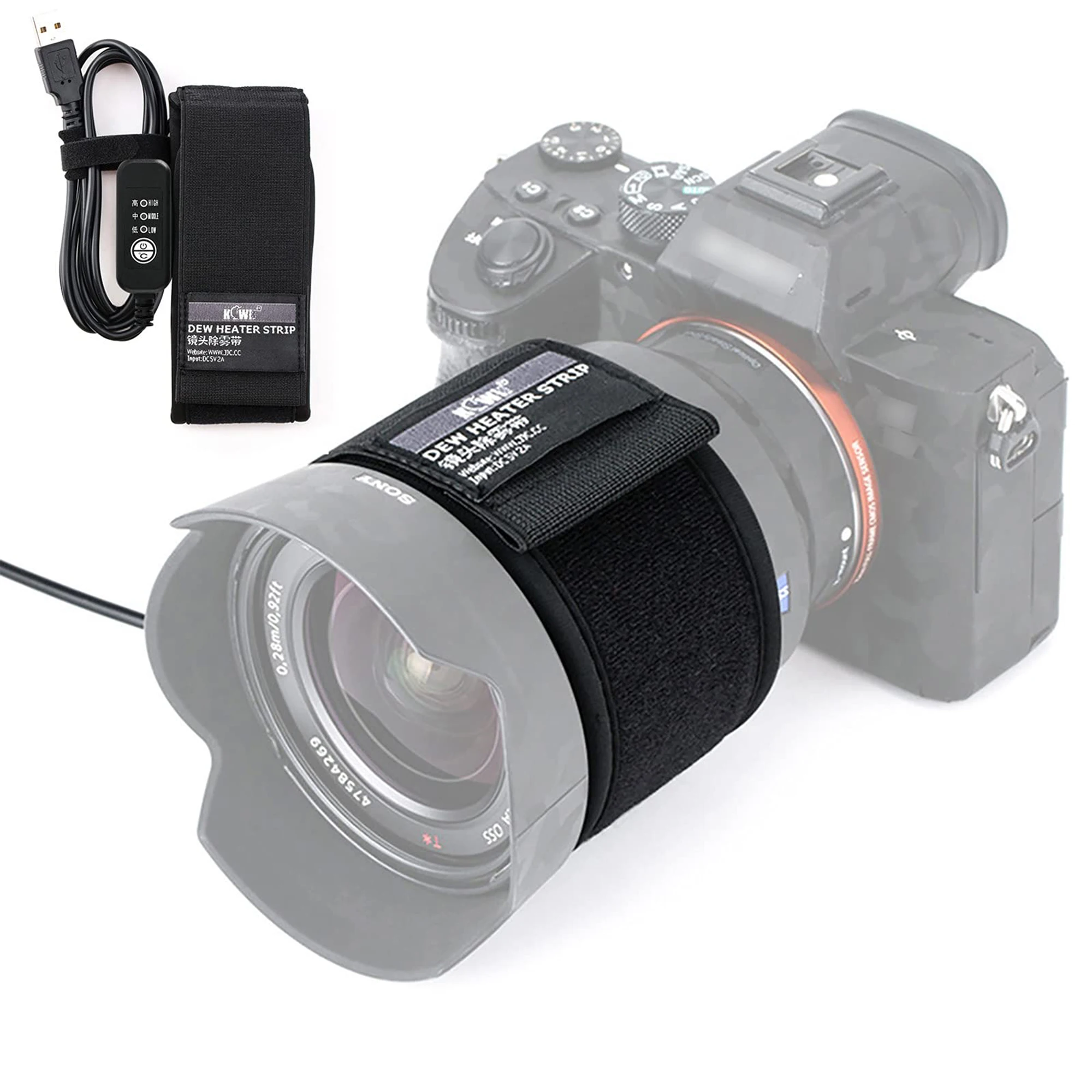 Adjustable DSLR Camera Lens Dew Heater Strip USB Lens Warmer Heater Photography Photo Shooting Temperature Control Dew Heater