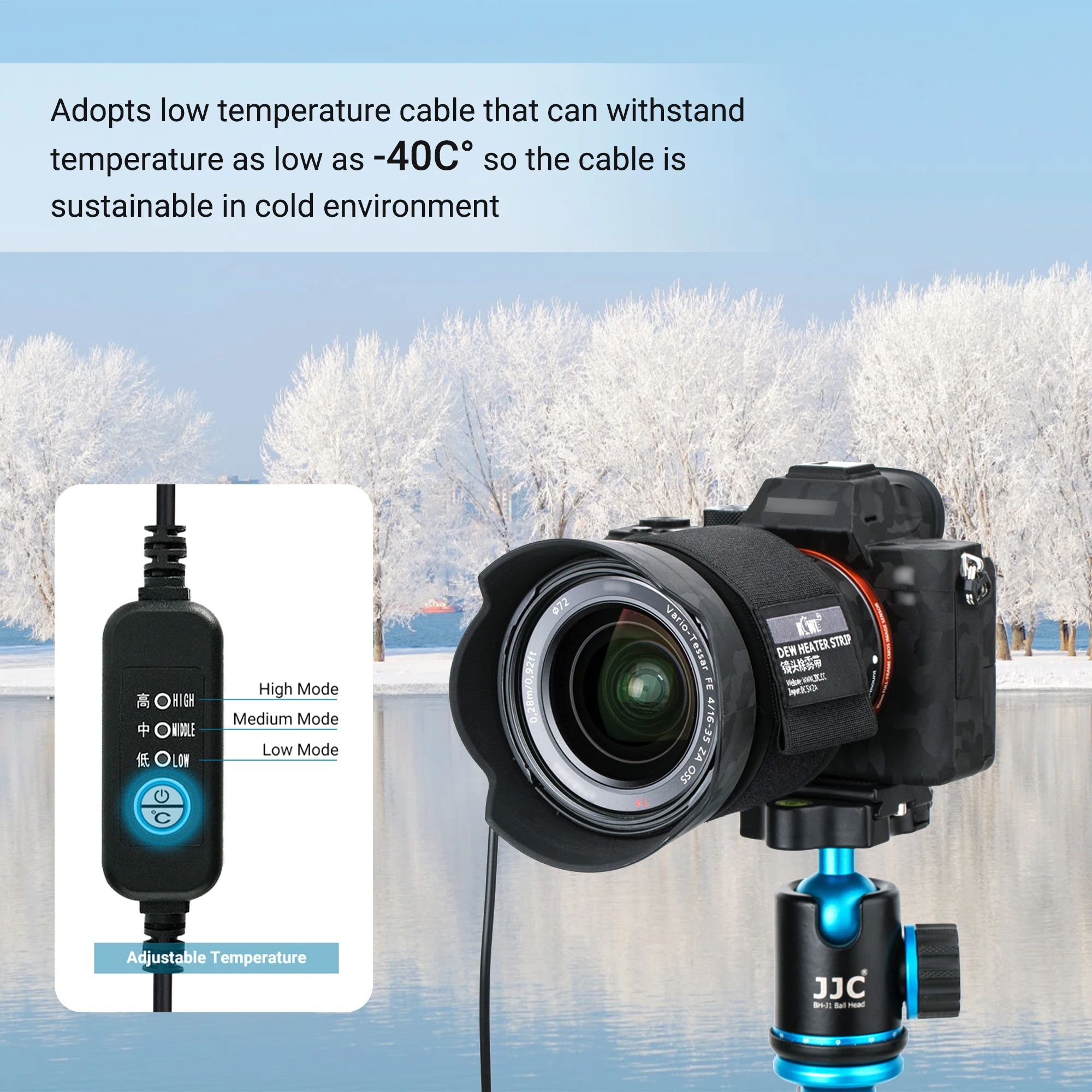 Adjustable DSLR Camera Lens Dew Heater Strip USB Lens Warmer Heater Photography Photo Shooting Temperature Control Dew Heater