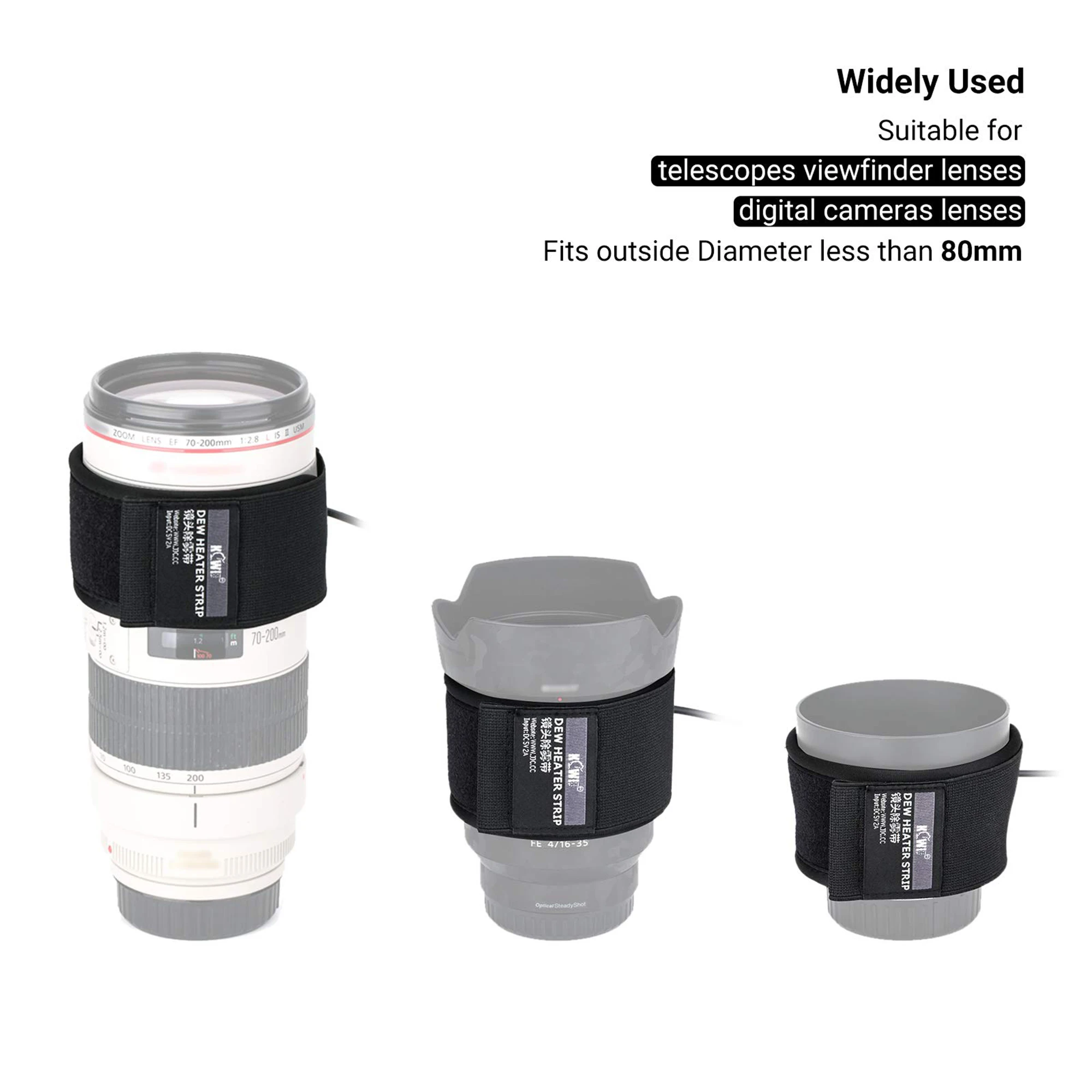 Adjustable DSLR Camera Lens Dew Heater Strip USB Lens Warmer Heater Photography Photo Shooting Temperature Control Dew Heater