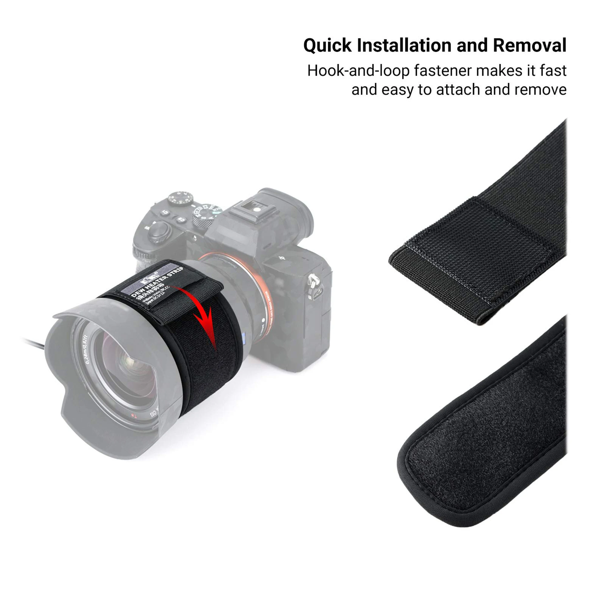 Adjustable DSLR Camera Lens Dew Heater Strip USB Lens Warmer Heater Photography Photo Shooting Temperature Control Dew Heater